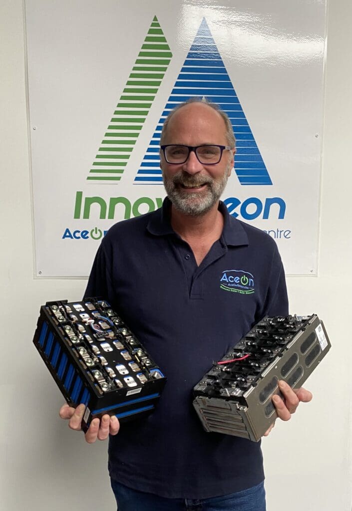 Mark Thompson with the new battery packs copy