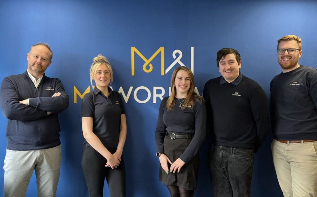 Members of the MyWorkwear sales team with Co Managing Director James Worthington