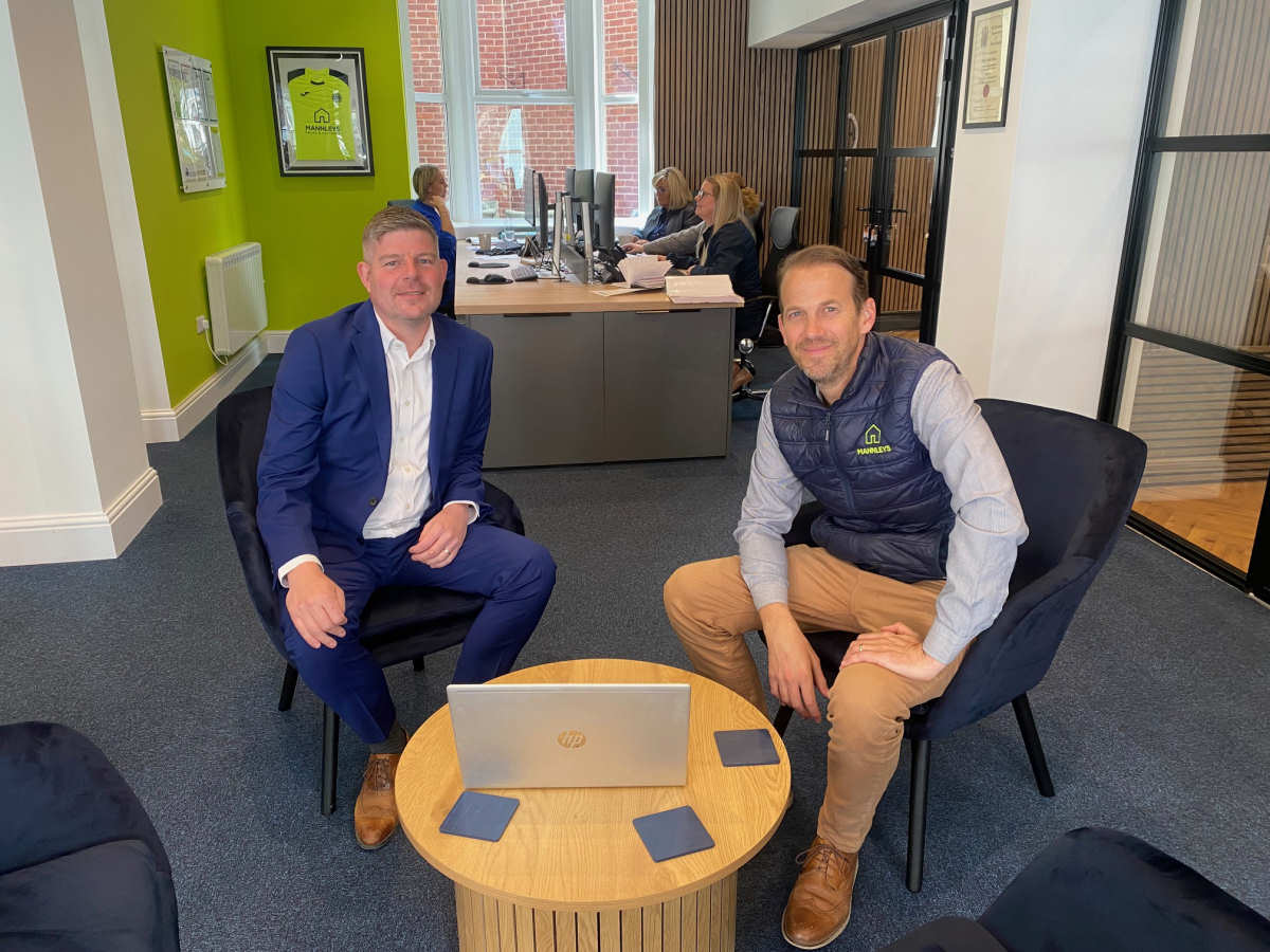 Directors of Mannleys Estate Agents Chris Mann and Aaron Manley are pictured at their offices in Wellington which have been officially opened