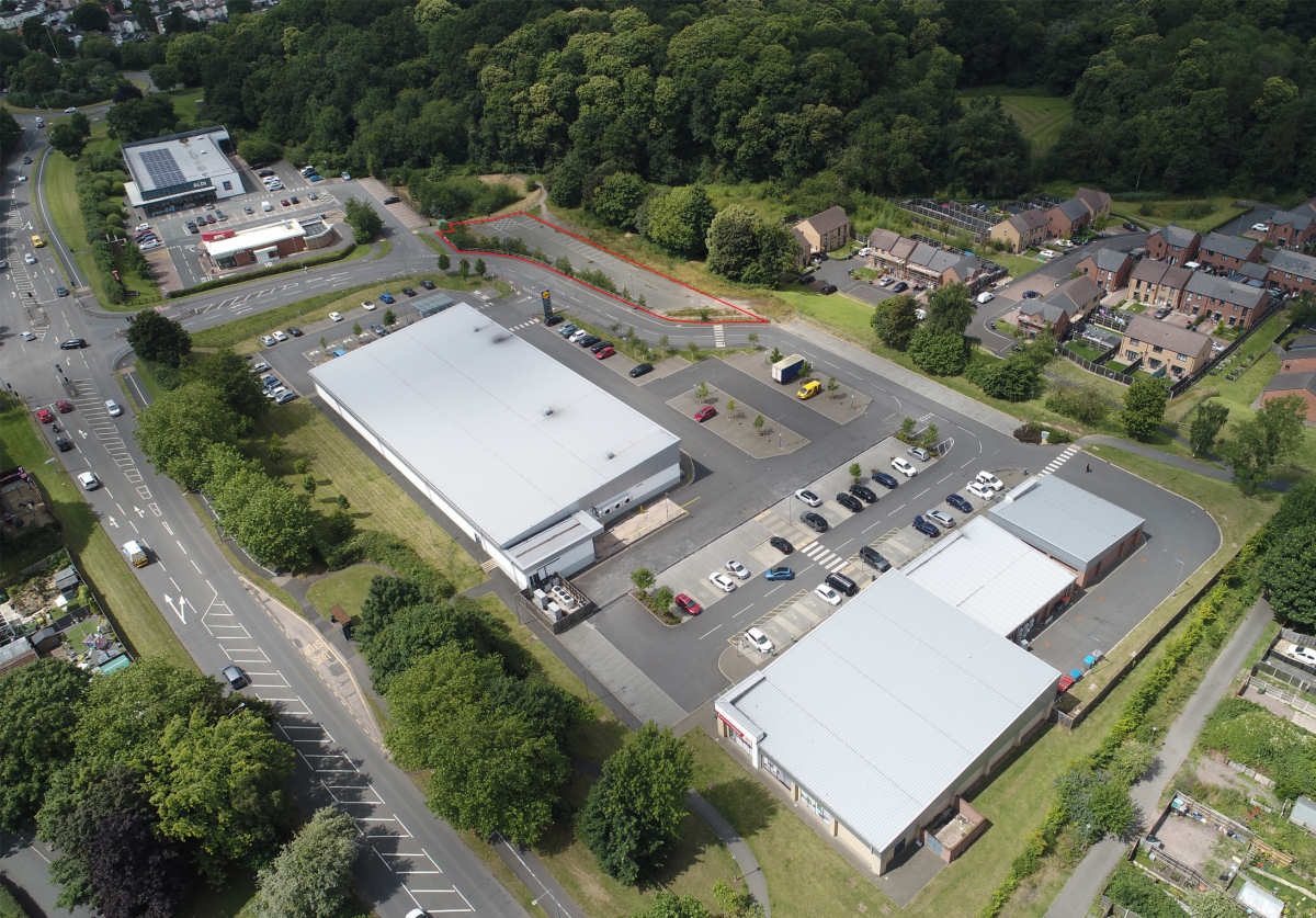 The site highlighted in red at Madeley Court Way