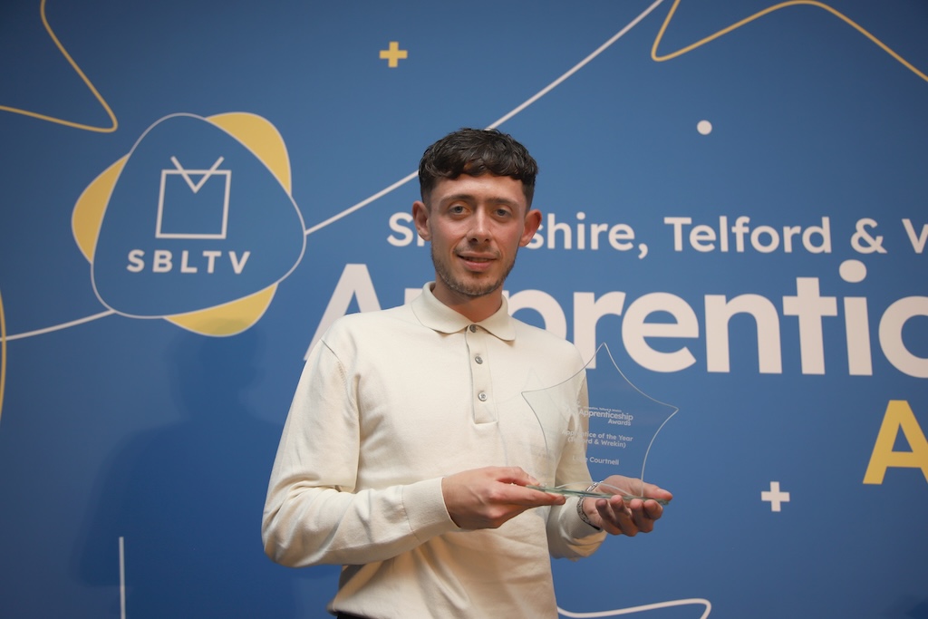 Luke Courtnell Apprentice of the Year at the 2024 Shropshire and Telford Wrekin Apprenticeship Awards