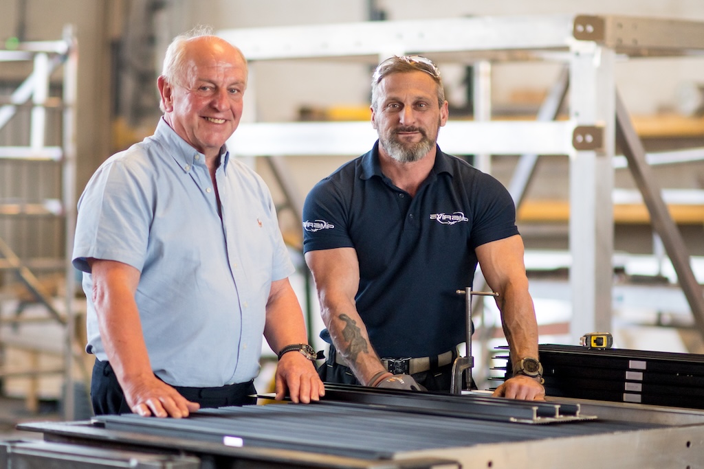 (L R) Aviramp CEO Graham Corfield and veteran Stephen Kemp