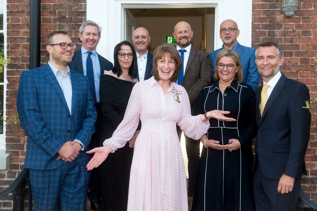 Grainger Worrall staff with His Majestys Lord Lieutenant of Shropshire Anna Turner Gavin Dickson photography