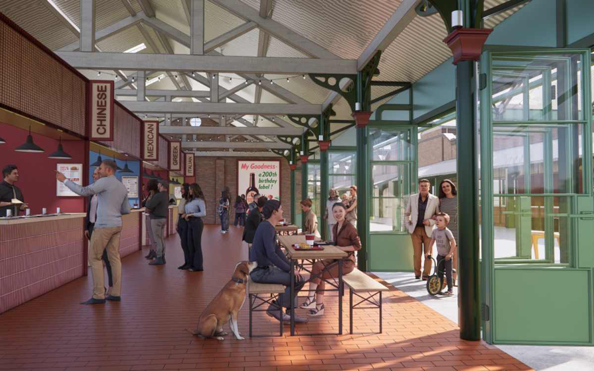 An artists impression of how part of the market will look Wellington Market refurbishment