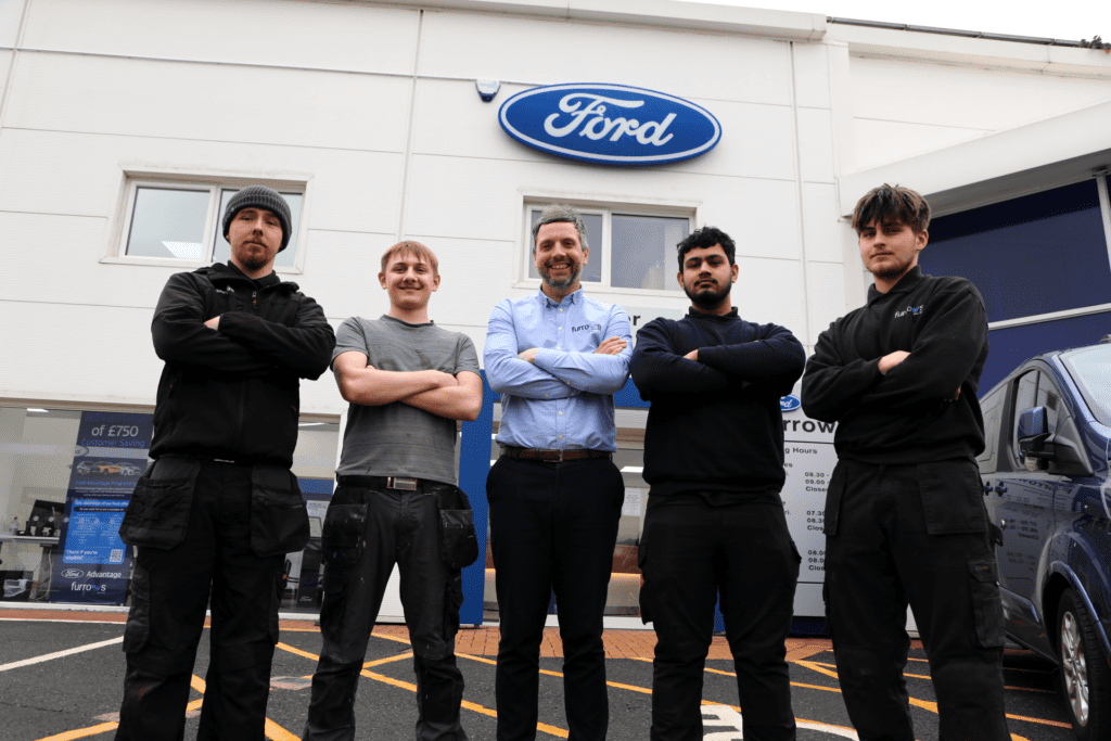 Gareth Richards centre at Furrows in Telford with Declan Dunn Jonathon Laybourne Usman Afzal and Krystian Drag