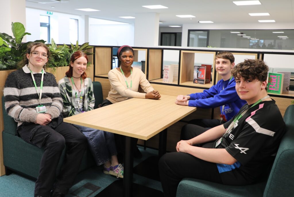 Students enjoy the new 2million library at Telford College