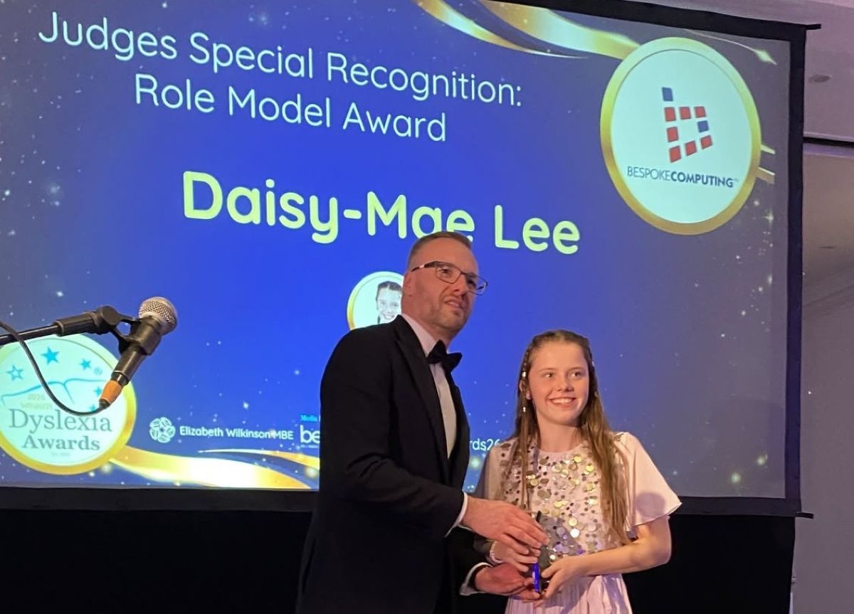 Chris Pallett presents the Role Model award to Daisy Mae Lee